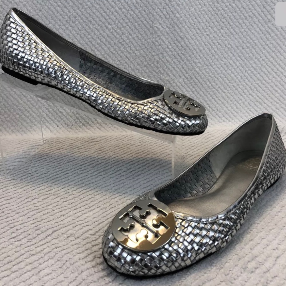 Woven Reva Flats with Silver logos